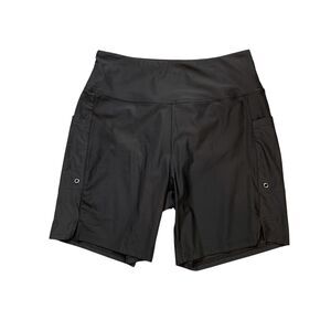 Gradual Shorts Women M Medium Black Stash Pocket Wide Waistband Athletic Stretch